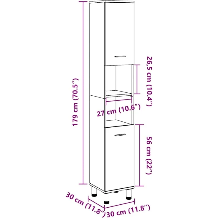 vidaXL Küchenwagen BODO Weiß und Braun 72x45x80 cm 4016876 – Bild 8