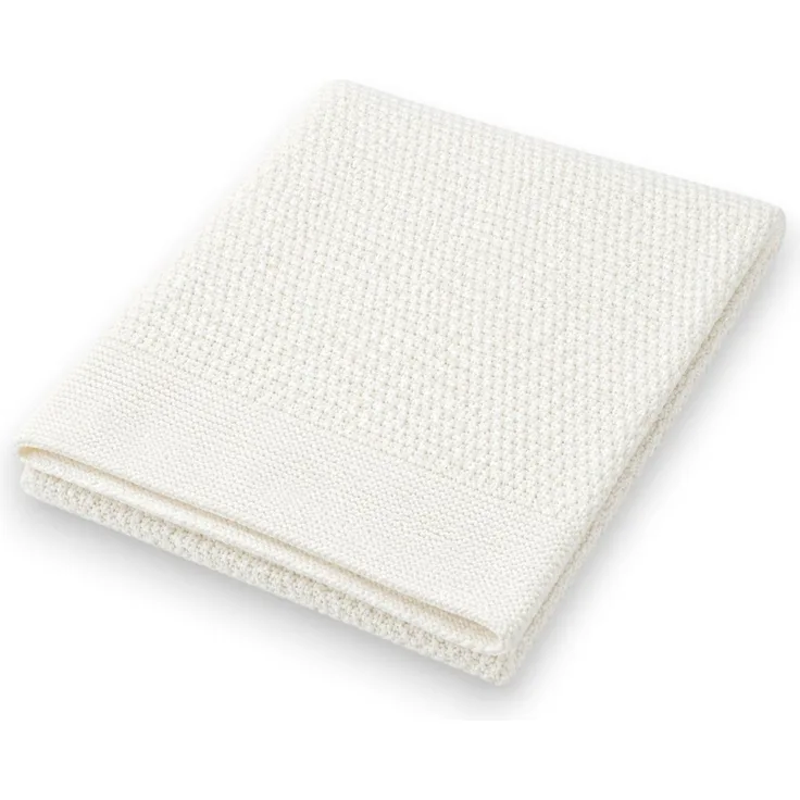 Baby Strickdecke » weiche Decke aus 100% Baumwolle » Babydecke 70x90cm » Krabbeldecke & Kuscheldecke » für Babys & Kleinkinder - Creme