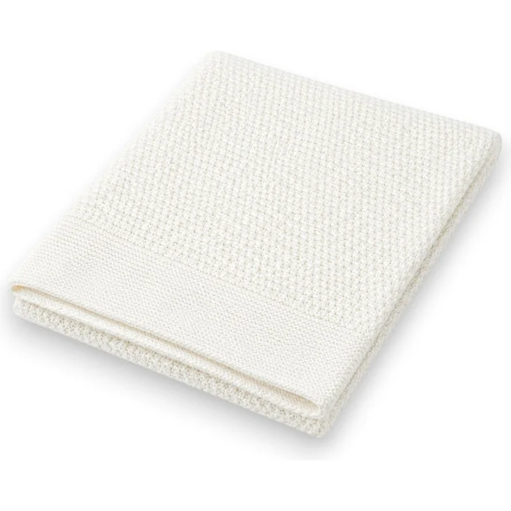Baby Strickdecke » weiche Decke aus 100% Baumwolle » Babydecke 70x90cm » Krabbeldecke & Kuscheldecke » für Babys & Kleinkinder - Creme