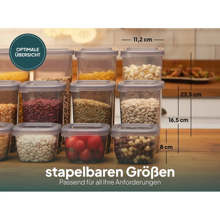 uandu home Vorratsdose Vorratsdosen mit Deckel Luftdicht, Vorratsbehälter Set, BPA Frei, (Vorratsbehälter Set, Aufbewahrungsbox Küche, BPA Frei Kunststoff, Luftdichte Aufbewahrungsbox) – Bild 2