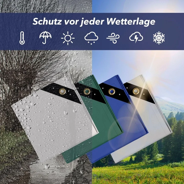 NEMAXX PLA612 Premium Abdeckplane 600x1200 cm grün mit Ösen, 650 g/m² PVC wasserdicht&reißfest, hochwertige Plane universell für LKW, Pool, Holz Gartenmöbel, Abdeckung, Schutzplane, Gewebeplane, 72m² – Bild 3