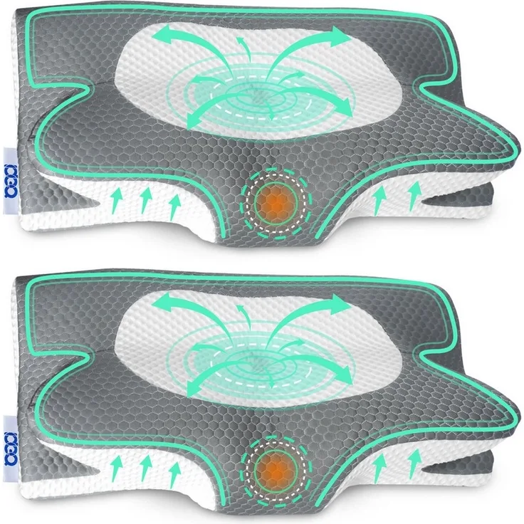 Esun Nackenstützkissen Nackenstützkissen, Kopfkissen Memory Foam, Kissen Seitenschläferkissen, Füllung: Memory Foam, Seitenschlafer, Rückenschlafer, Bauchschlafer, Set, Kissen vom OEKO-TEX® und CertiPUR Getestet, für Seiten Rücken & Bauchschläfer, Nack...