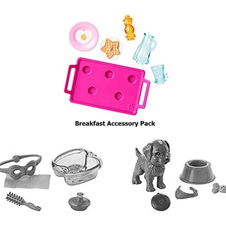 Mattel Barbie FXG28 Zubehör-Set Thema Frühstückstablett, Geschirr, Spielset – Bild 5