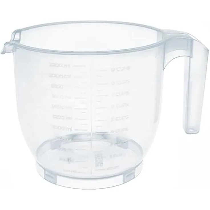 HAC24 Messbecher Kunststoff Messbecher Rührschüssel Küchenschüssel Messbehälter, Kunststoff, 2,2 Liter, mit Deckel, mit Rühröffnung