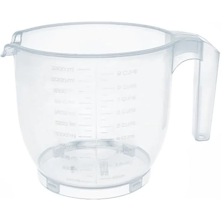 HAC24 Messbecher Kunststoff Messbecher Rührschüssel Küchenschüssel Messbehälter, Kunststoff, 2,2 Liter, mit Deckel, mit Rühröffnung – Bild 1