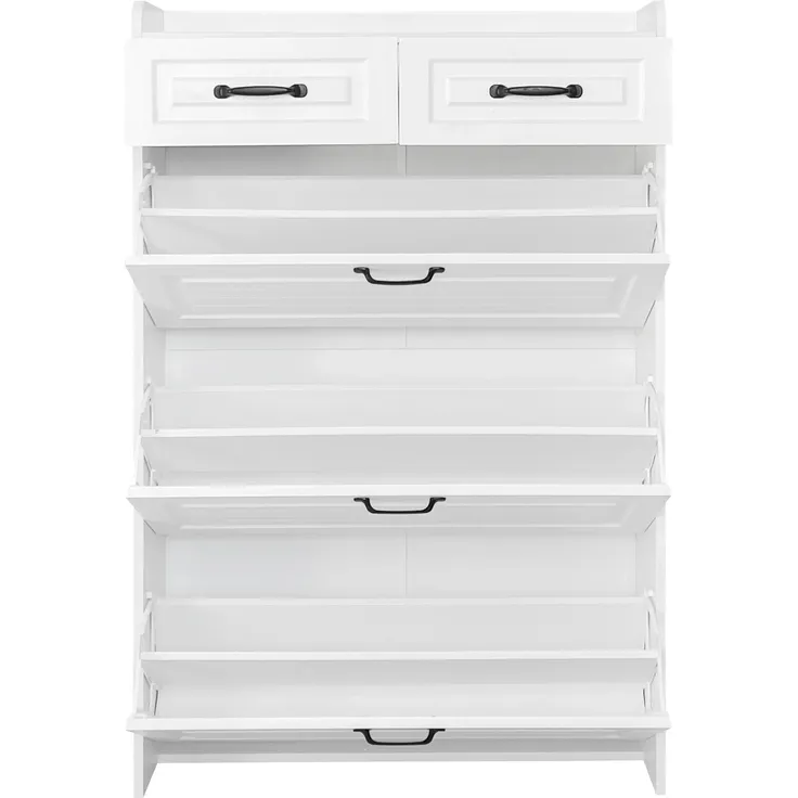 Schuhschrank, 80/23/131 cm, Schuhkipper, Schuhregal mit Schubladen und 3 Klappen, schmal – Bild 9