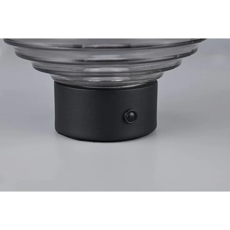 Trio Leuchten Lexie, Moderne Tafellampe schwarz mit smoke Glas, Touch-Dimmer, dimmbar, Rund, LED (nicht austauschbar) – Bild 9