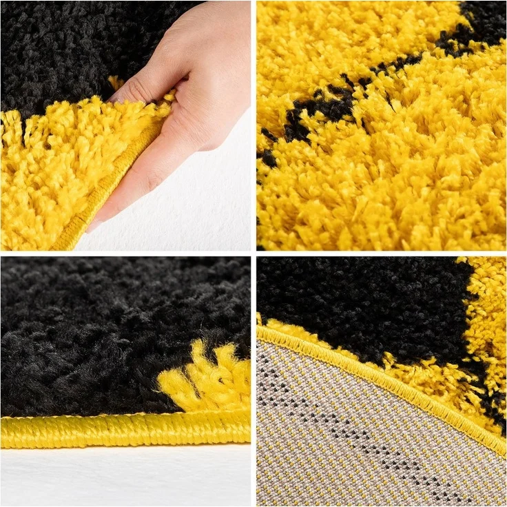 Carpettex Kinderteppich Fußball-Design, Rund, Höhe: 30 mm, Kinder Teppich Fußball-Form Kinderzimmer versch. farben und größen – Bild 2