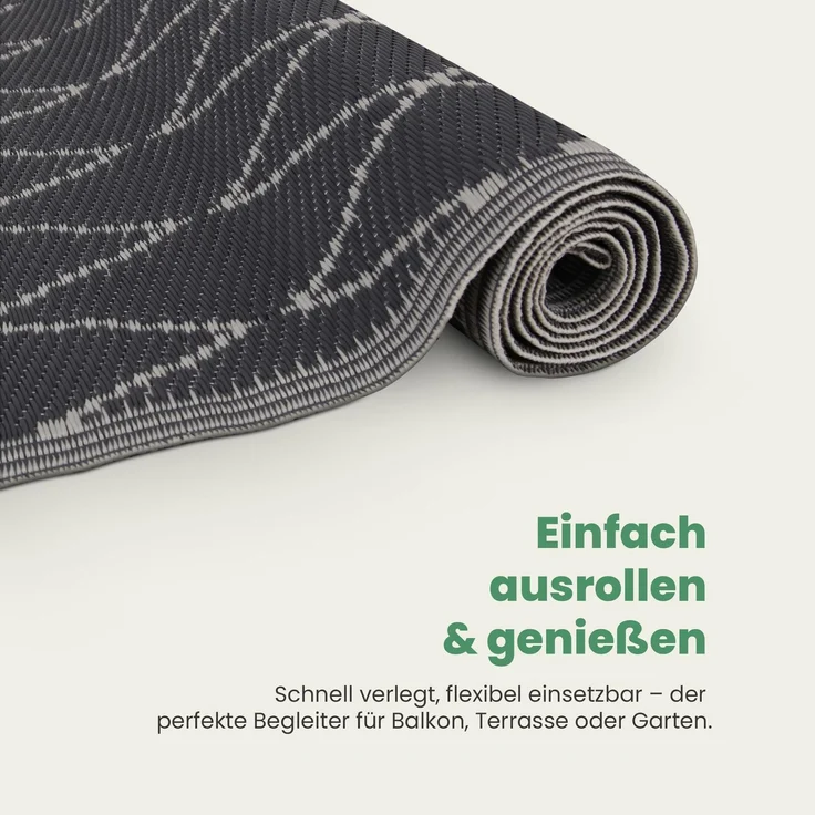 Bestlivings Outdoor Teppich Wetterfest und UV-Beständig ( 80x250cm / Raute ) Teppich aus Kunststoff für Garten, Balkon, Terrasse - Outdoorteppich – Bild 7