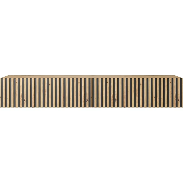 Selsey 'Telire' TV-Hängeboard, Eichenholz-Optik / Schwarz, ca. 30 x 175 x 32 cm – Bild 2