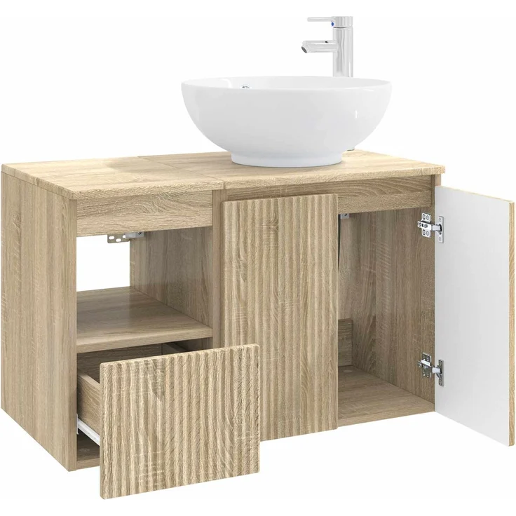 vidaXL Badezimmerschrank-Set 2 stk. Sonoma-Eiche 79,5 x 44,5 x 80 cm 3404086 – Bild 4