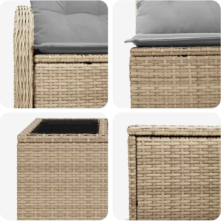 vidaXL Sofa Set 8 stk. Beige und Hellgrau 55 x 55 x 37 cm 3448069 – Bild 8