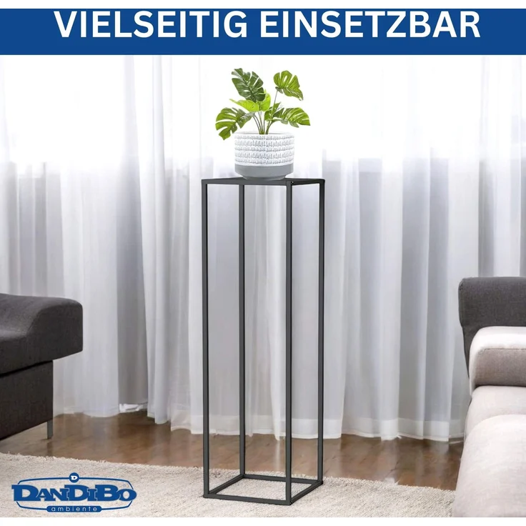 DanDiBo Pflanzenständer Metall Schwarz Eckig 100 cm 96589 Beistelltisch Hoch Blumenhocker Blumenständer Design Modern – Bild 3