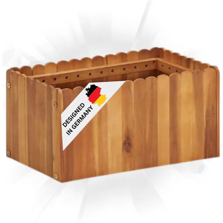 Hochbeet aus Holz JONA 50x30x25cm, Akazienholz Hochbeet für Garten Hochbeet Holz Gartenbeet hoch Kräuterbeet xxl Blumenbeet Gemüsebeet groß Garten