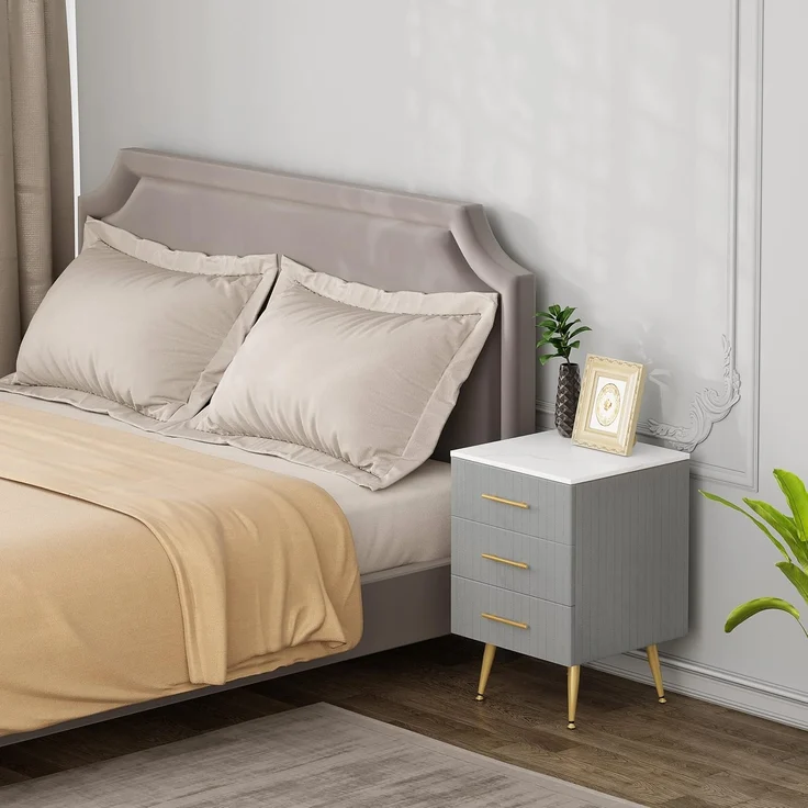 Woltu Nachttisch (1-St), 3 Schubladen aus Massivholz, Höhe Tragfähigkeit – Bild 4