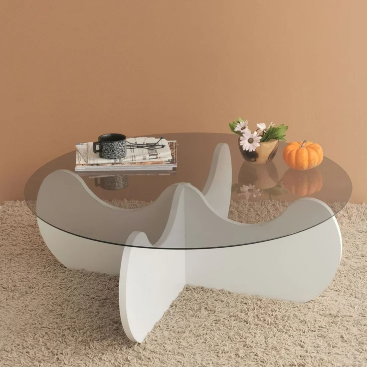Skye Decor 'Himalayas' Couchtisch, Weiß, 90 x 30 x 90 cm – Bild 5