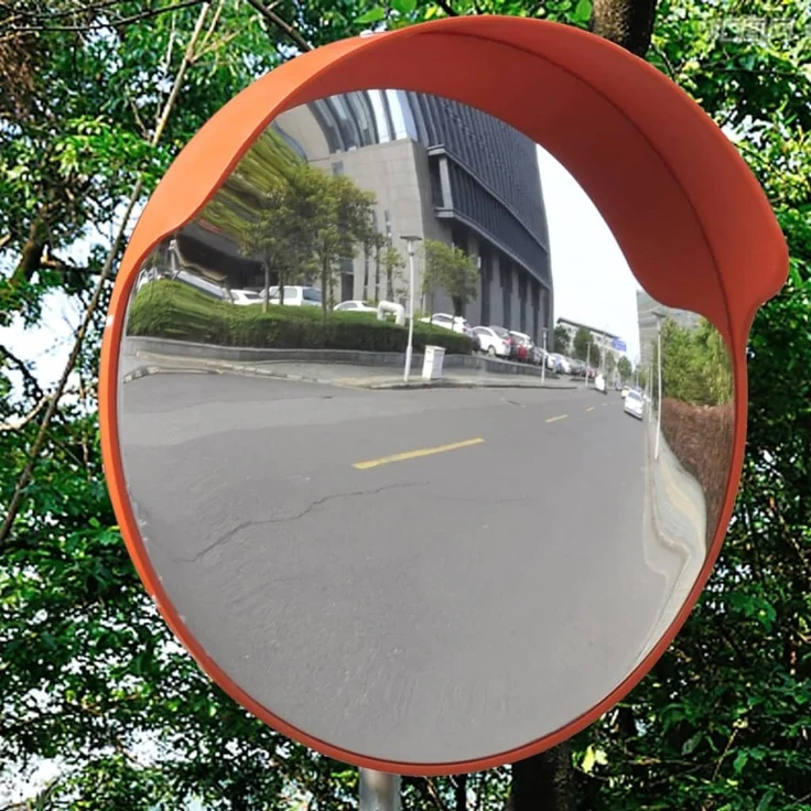 vidaXL Verkehrsspiegel Konvex PC-Kunststoff Orange 45 cm Outdoor 141680 – Bild 2