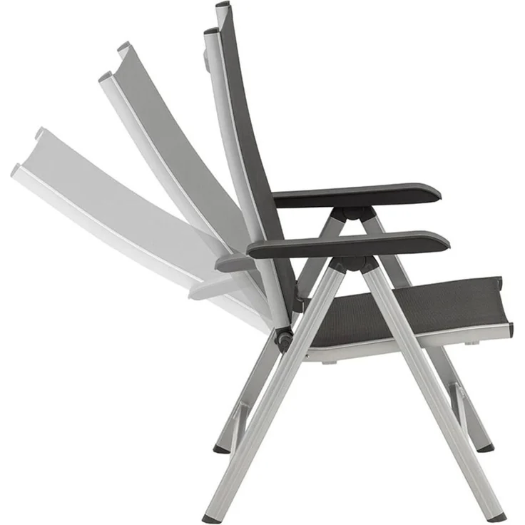 Kettler 'Basic Plus' Klappsessel mit verstellbarer Rückenlehne, Alu / Textilene, Silber – Bild 7