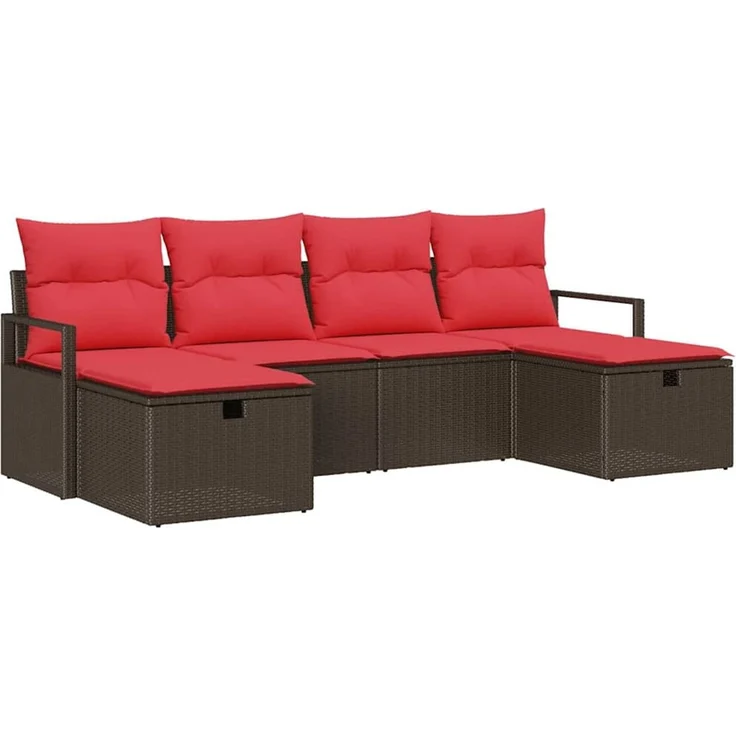 vidaXL Sofa Set mit Kissen 5 pcs Poly-Rattan 3360555 – Bild 2