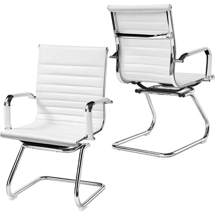 Yaheetech Esszimmerstuhl, Küchenstühle mit Hoher Rückenlehne und Armlehnen, Freischwinger