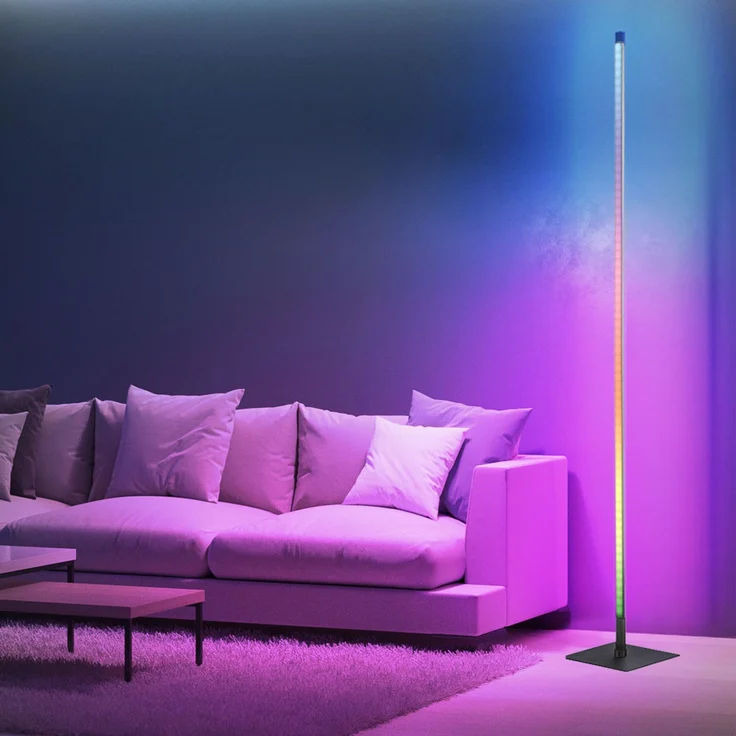 RGB LED Stehleuchte, Fernbedienung, dimmbar, H 151 cm – Bild 3