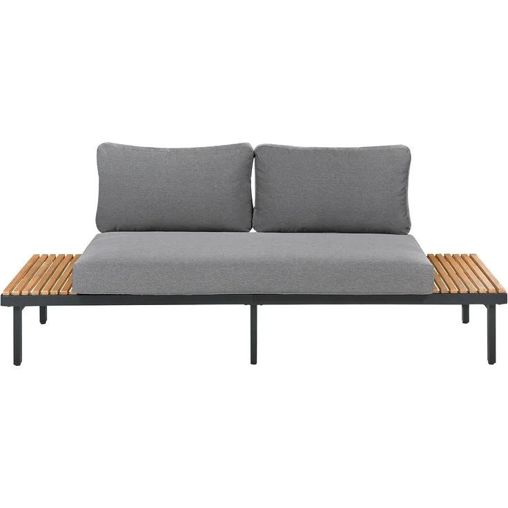 Gartensofa 2-Sitzer FIVIZZANO Akazienholz Dunkelgrau