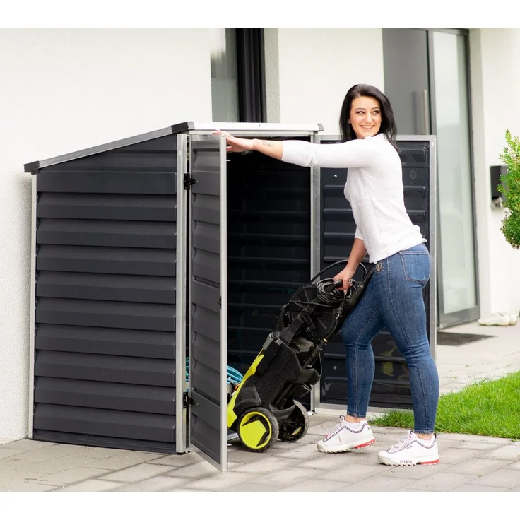 Palram-Canopia 'Voyager' Gerätebox, Aluminium schwarz, 90 x 139 x 147 cm – Bild 4