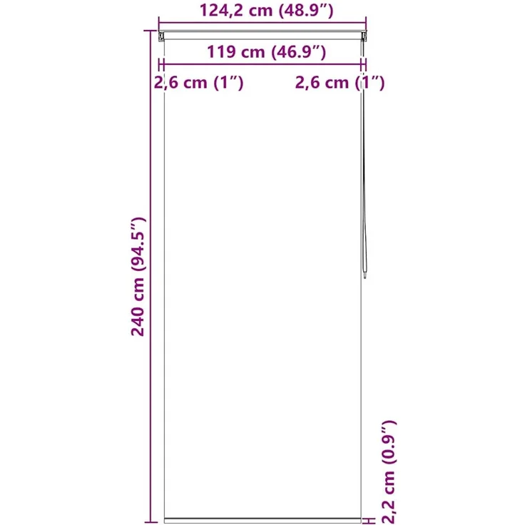 vidaXL Duschrollo 120x240 cm Splash-Design 142873 – Bild 9