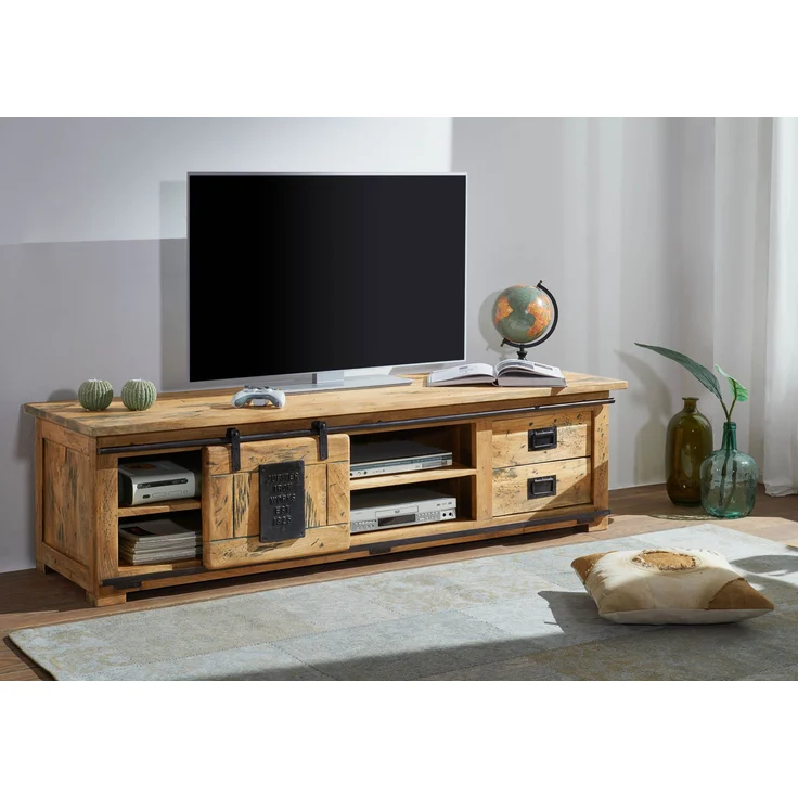 TV-Board Mango 180x55x50 natur lackiert RAILWAY #145 – Bild 8