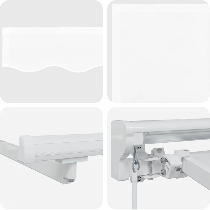 vidaXL Manueller Markisenrahmen mit LEDs Weiß 4,5 × 3 m 3420662 – Bild 6