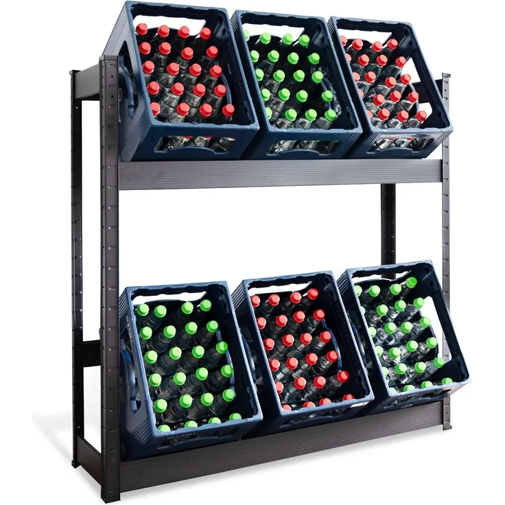 KARAT Getränkekistenregal für 6 Kisten - 110 x 110 x 30 cm - Getränkeregal, Kastenregal für Getränkekisten, Flaschenregal, Kastenständer - Regal für Getränkekästen (Osaka)