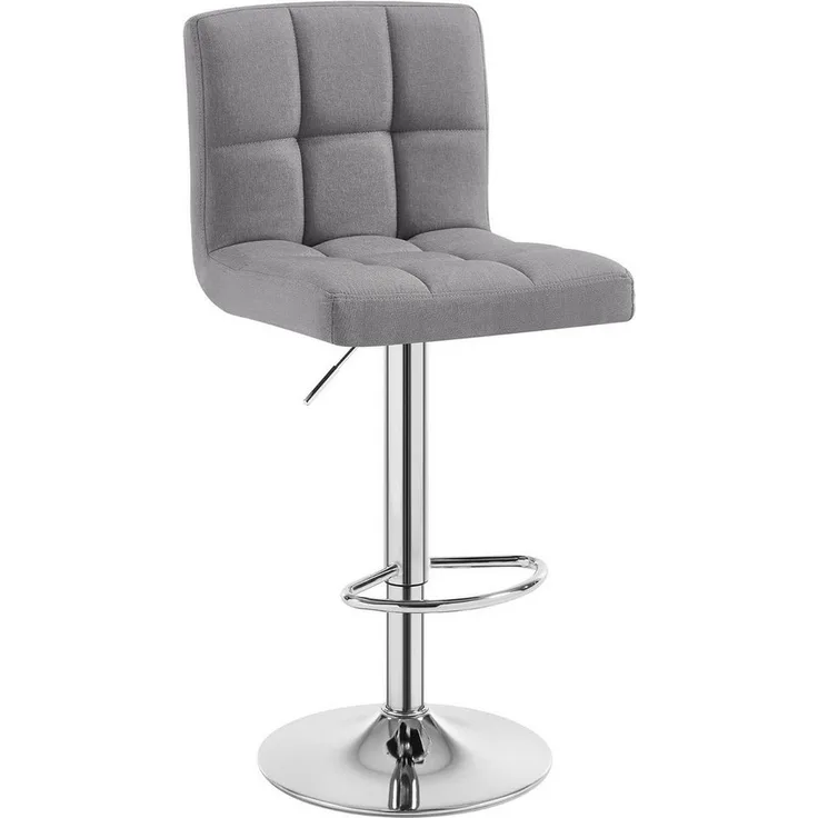 WOLTU® 1 x Barhocker Barstuhl Tresenhocker Stuhl drehbar und höhenverstellbar Tresen Hocker Leinen Hellgrau