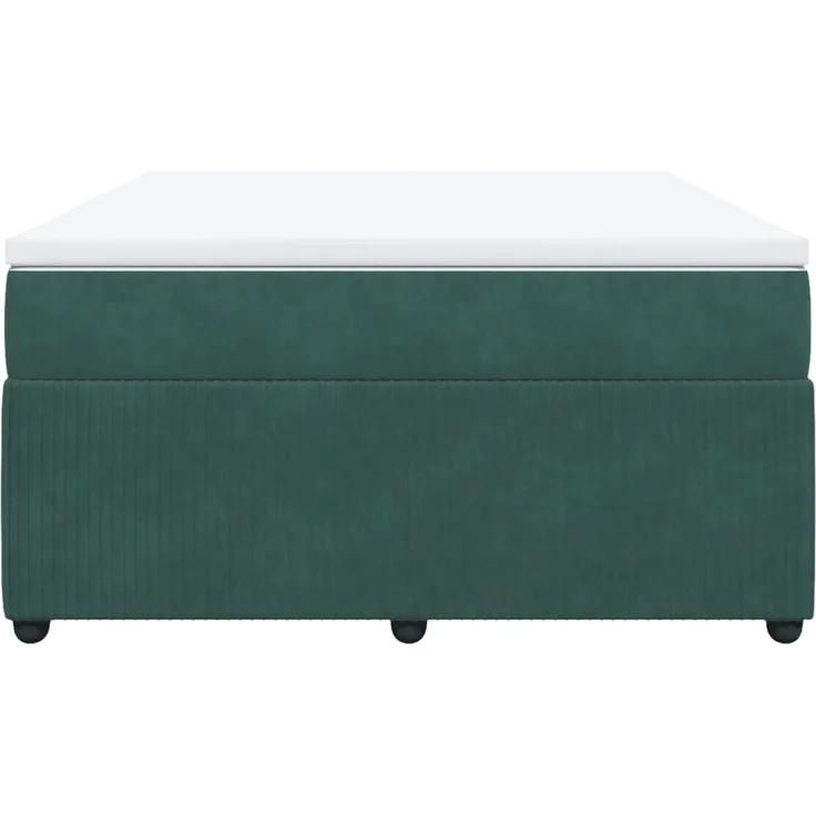 vidaXL Boxspringbett mit Matratze Dunkelgrün 140x200 cm Samt 3285647 – Bild 4