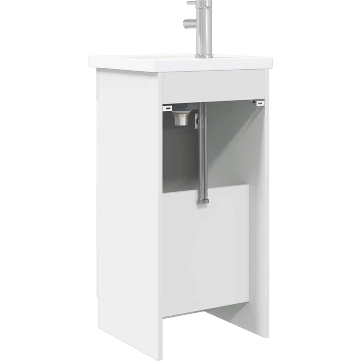 vidaXL Badezimmerschrank mit Waschbecken Weiß 42 x 40 x 84,5 cm 890084 – Bild 6