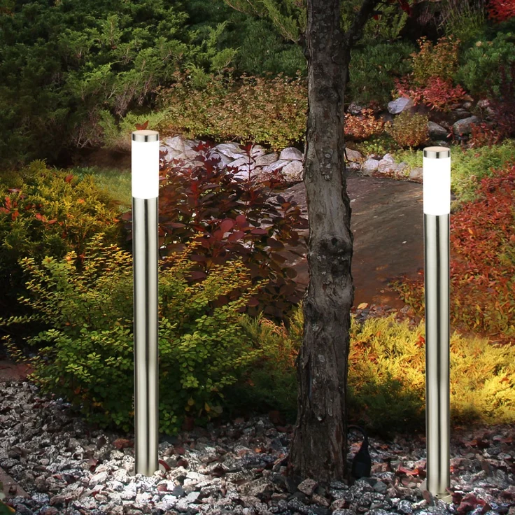 2er Set LED Edelstahl Stehleuchten für den den Garten BOSTON – Bild 2