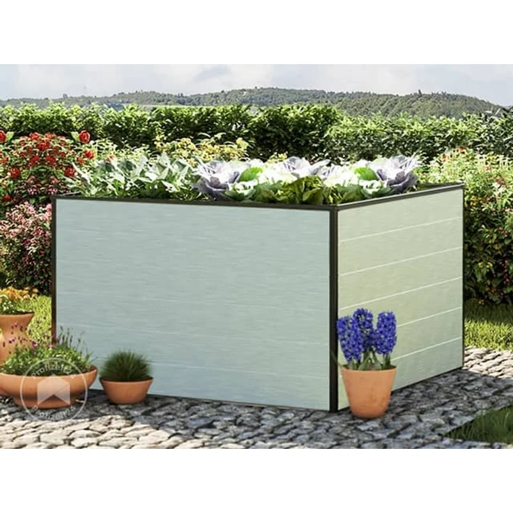GFP Hochbeet Kräuter-Gemüse-Beet Aluminium CHRISTINA - 119x119x77cm - Aluminium eloxiert – Bild 1