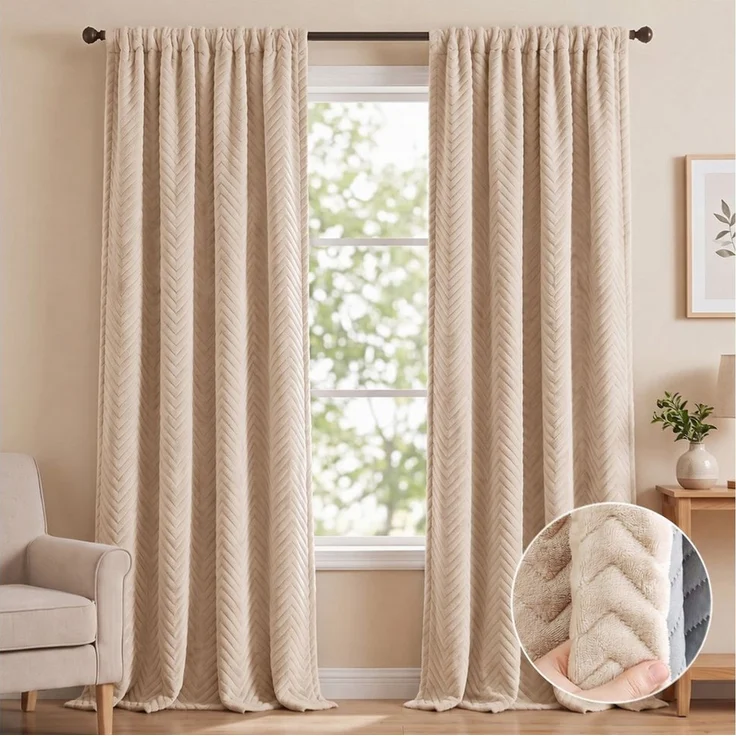 LMaxhome Verdunkelungsvorhang Verdunkelungsvorhang Thermovorhang, 3-lagig, 600 g/m²,100 % blickdicht (2 St), Schallreduzierend & wärmeisolierend für Wohn-, Schlaf- & Arbeitszimmer – Bild 1
