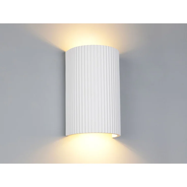 Wandleuchte RAPOSA halbrund aus Gips mit Up and Down Lichteffekt, Höhe 22cm – Bild 3