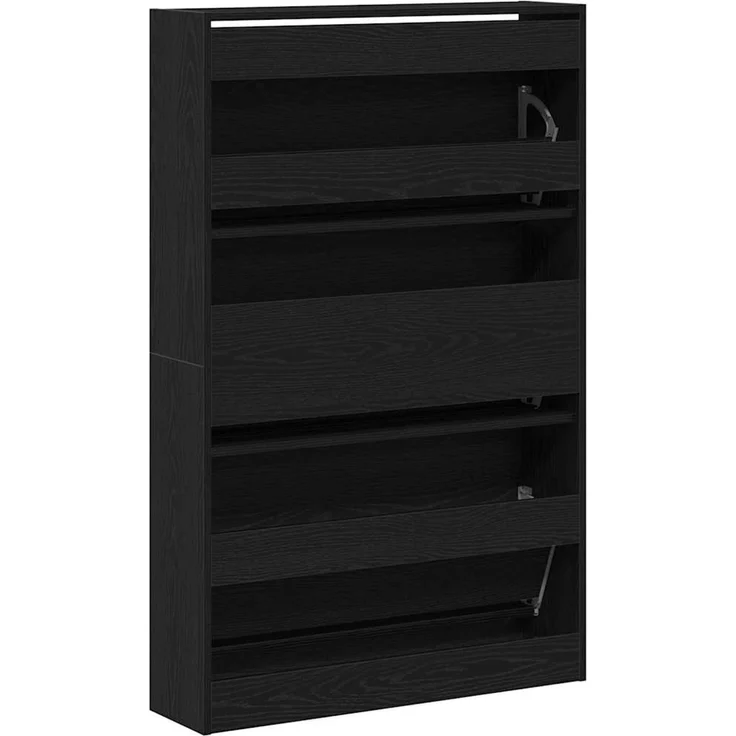 vidaXL Schuhschrank mit Regal Schwarz Eichen-Optik 80 x 21 x 125,5 cm 869104 – Bild 5