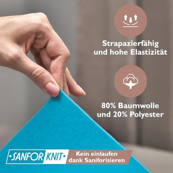 leevitex® Spannbettlaken für kalte Nächte – angenehm weich, passgenau, farbstark & pflegeleicht, Gummizug: Rundum – Bild 5