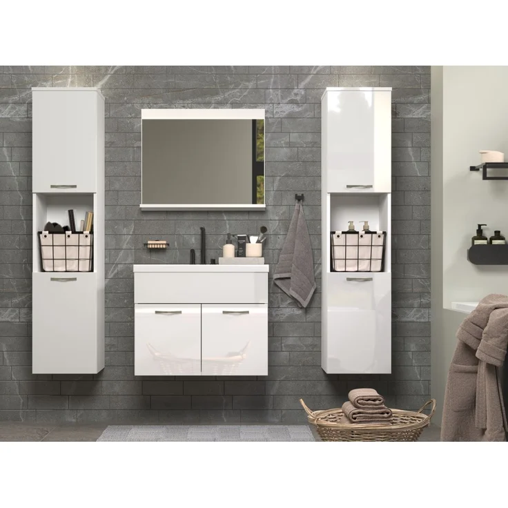Badmöbel Set Haven in weiß Hochglanz Lack 150 cm – Bild 5