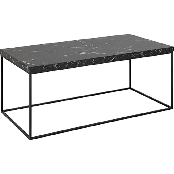 ACTONA GROUP Couchtisch Barossa Wohnzimmertisch, Sofatisch, Kaffeetisch, rechteckig, Steinoptik, schwarze Stahlbeine, Breite 110 cm – Bild 2