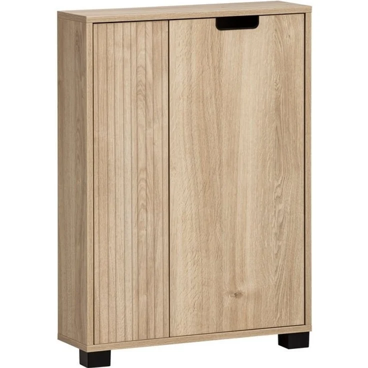Schildmeyer Highboard Emmik 159448, weiß Eiche Dekor/gestreift, 59,8 x 19,5 x 85,2 cm – Bild 3