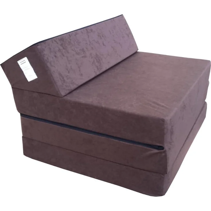 Natalia Spzoo Matratze mit Kopfteil Schaumstoffmatratze, Schaumstoff, Dunkelbraun-1021, 200 x 70 x 10 cm – Bild 1