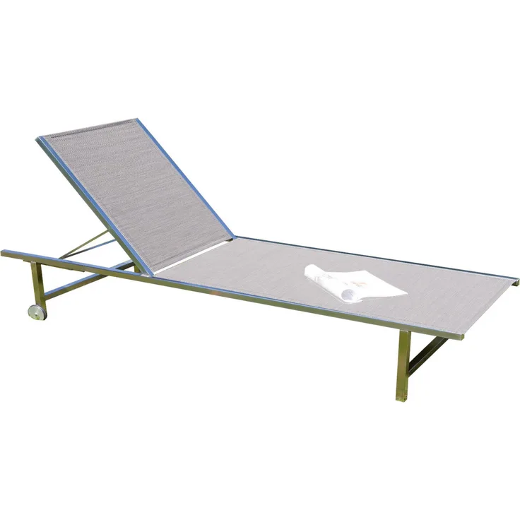 Sonnenpartner Sonnenliege Galaxy Edelstahl/Textilen taupe Rollliege