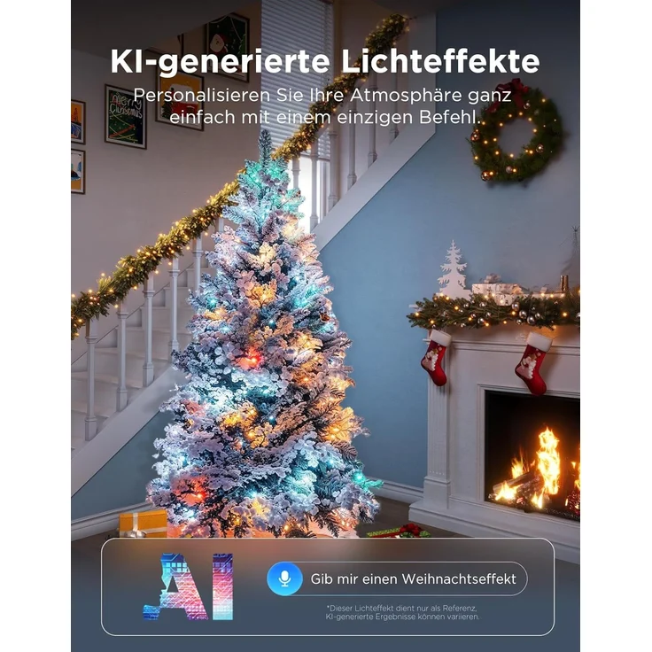 Govee RGBWIC Christmas Lights, 300 LEDs Weilnachtsbeleuchtung Außen, 30M Smarte Lichterkette Innen für Weihnachtsdeko, 130+ Szenen-Modi, Shape Mapping, Kompatibel mit Alexa, Grünes Kabel – Bild 5