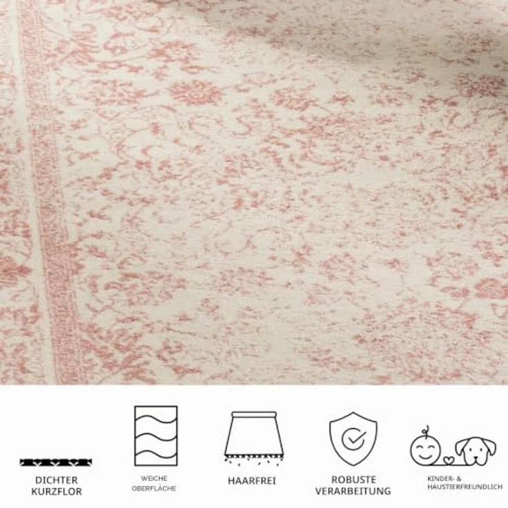 Safavieh Teppich 183x274 cm - Adirondack Collection - Transitional Design, Elfenbein & Rosa, Pflegeleichte Synthetikmischung, Ideal für Wohnzimmer, Schlafzimmer, Büro – Bild 7