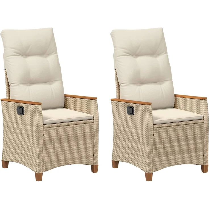vidaXL Verstellbarer Gartenstuhl Beige und Creme 64 x 57,5 x 112 cm 42026866 – Bild 2