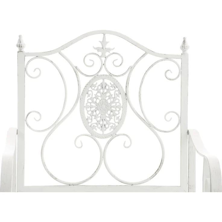 2er Set Gartenstühle AUSTIN - Metall Antik weiß 62x53x94 cm | Gartenstuhl Metall Terrassenstuhl Antik Verzierung Stühle Garten Balkon – Bild 4