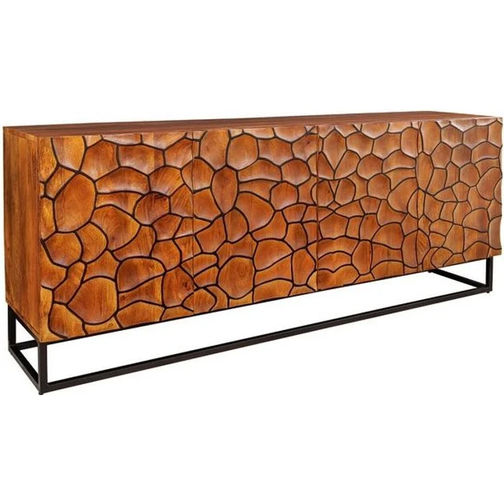 riess-ambiente Sideboard VULCANO 180cm braun / schwarz (Einzelartikel, 1 St), Wohnzimmer · Massivholz · Metall · Anrichte · 3D-Front · Modern Design – Bild 4